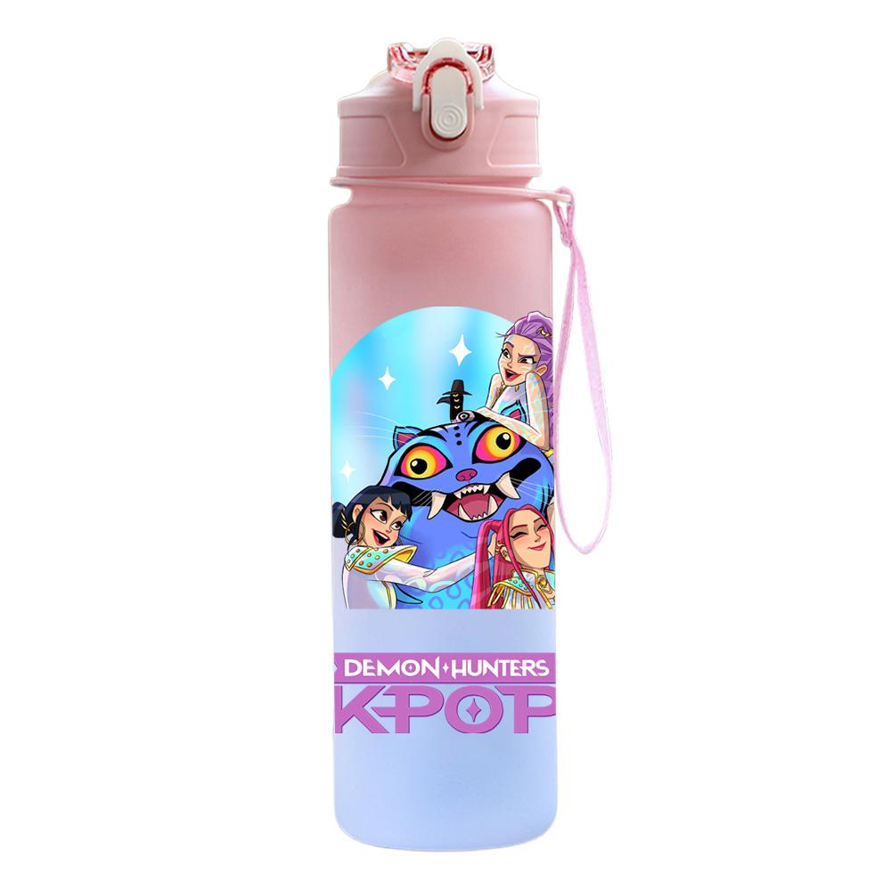 750Ml Water Bottle Demon Hunters Printed Large Capacity Drinking Cup Portable Outdoor Sports Water Cup Children Kid Gift