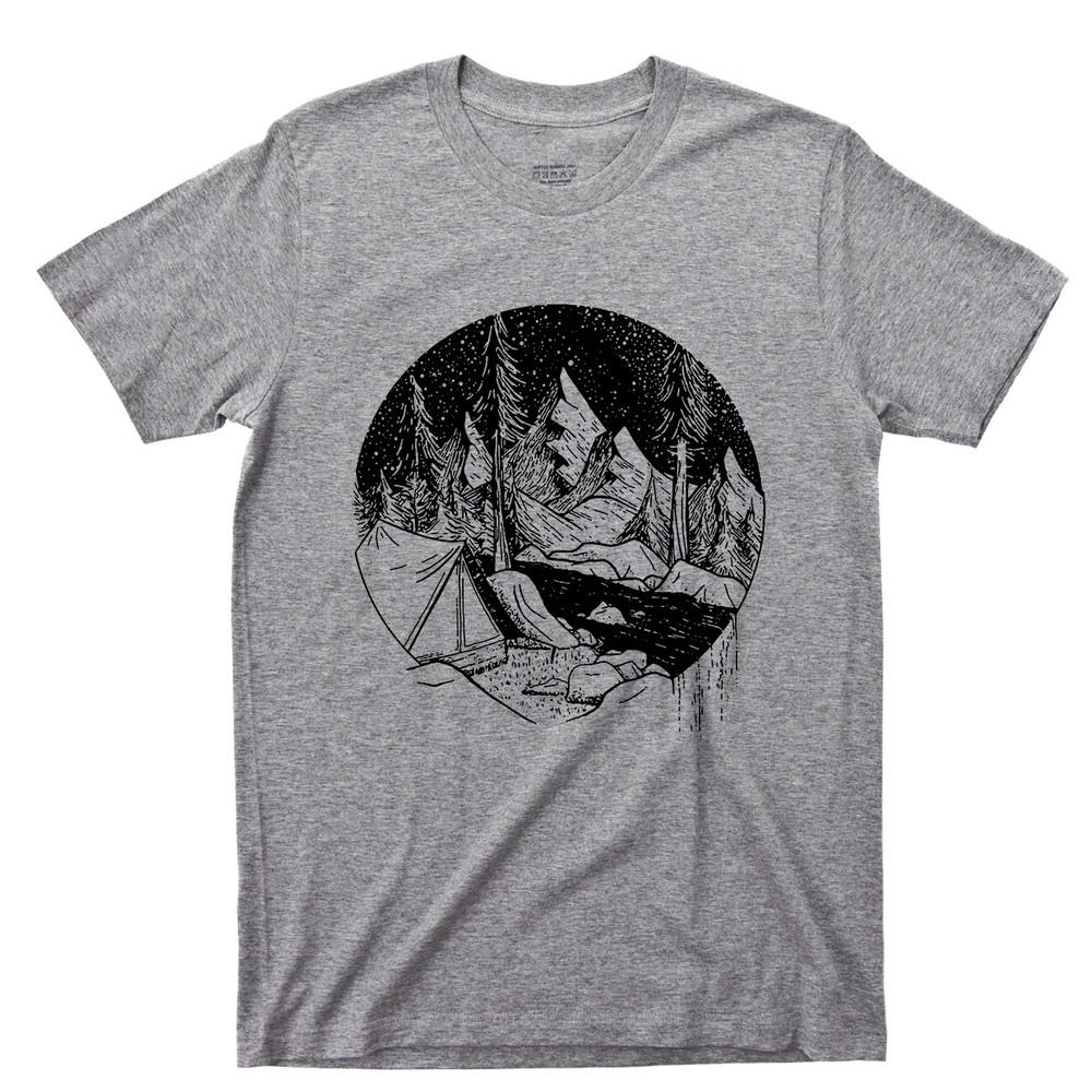 Camping T Shirt Great Outdoors Mountain Hiking River Appalachian Trail Trek Tee