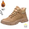 Новые модные теплые зимние мужские рабочие ботинки в промышленном стиле, неразрушимая обувь со стальным носком, Мужская обувь с защитой от пирсинга