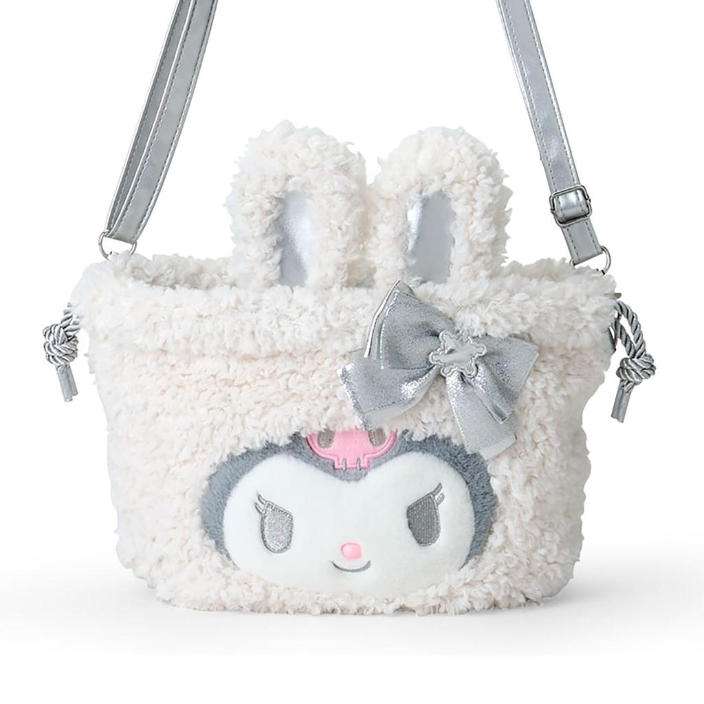 2WAY Drawstring Shoulder Snow Kuromi 129844 [Sanrio] (Fluffy Rabbit)