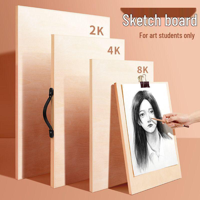 Ultra-Thin 4K Solid Core Solid Wood Drawing Board with Inlaid Edge - Perfect for Art Students and Sketching