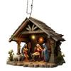 Christmas Pendant Ornament Jesus Family Prayer Scene Pendant Bright Colored Religious Symbol