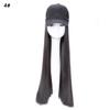 Hair Wig With Baseball Cap Straight&Wave Curly Hair Women Girl's Wigs
