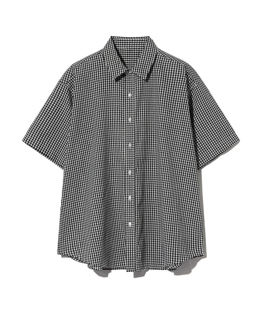 STANDARDERROR 87-Stan072 Classic Oversized Short Sleeve Gingham Check Shirt (B Type)