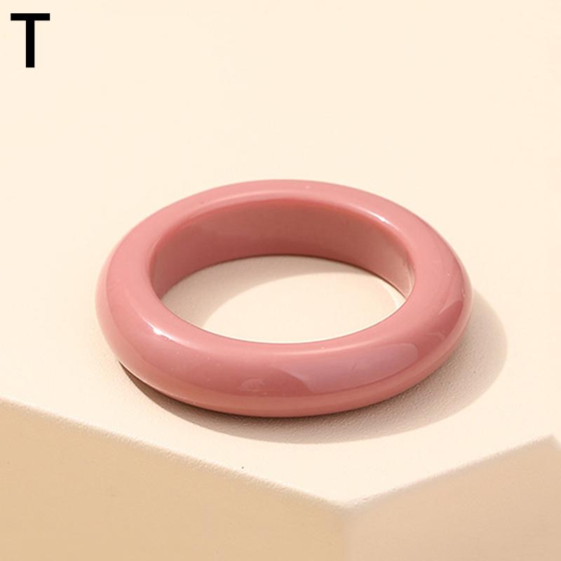 18 мм винтажные красочные прозрачные акриловые круглые кольца из смолы для темпераментных женщин и девочек, простые геометрические украшения, модные подарки