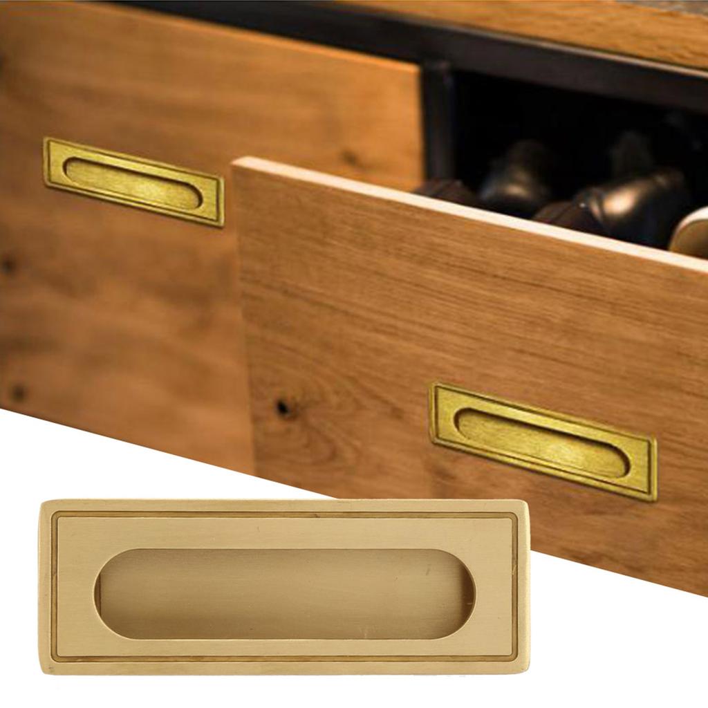 Brass Recessed Furniture Handle Kitchen Cupboard Cabinet Wardrobe Drawer Pulls