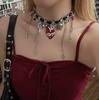 New Niche Unique Personality Multi-element Cardinal Heart Cross Tassel Necklace Dark Wind Spicy Girl Collarbone Chain
