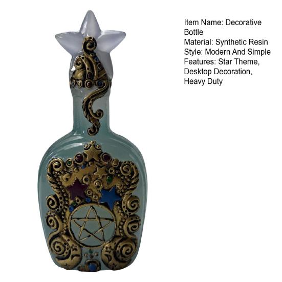 Yousheng Vintage Decorative Bottle Ornament Resin Star Theme Vase Table Centerpiece Bedroom Living Room Dining Table Bookshelf Desktop Decoration
