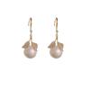 Luxury Imitation Pearl Leaves Dangle Earring for Women Luxury Silver Color Bling Zircon Inlaid Fashion Elegant Lady Jewelry