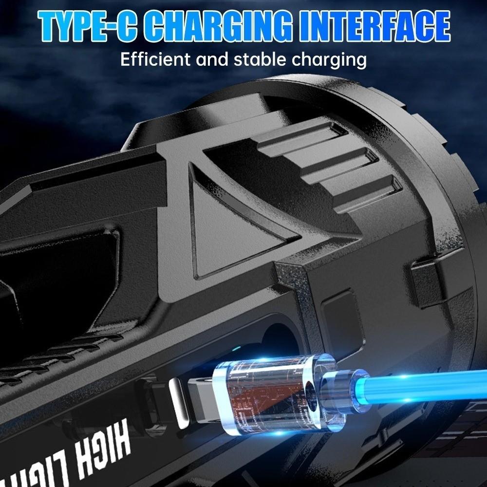 Dimmable Handheld Spotlight with Side Lights Powerful Handheld Lantern Wilderness