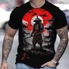 Funny 3D Samurai Print Men's T Shirt Hip Hop Trend Harajuku Streetwear Casual O-neck Short Sleeve Tops Fashion Oversized T-shirt