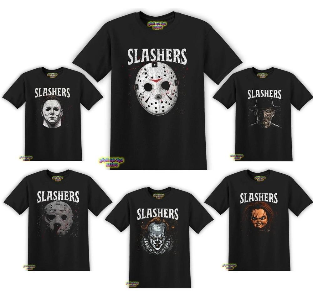 SLASHERS Jason Voorhees Freddy Michael Myers Chucky Pennywise TShirt S3XL Unisex T-Shirt