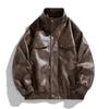 Jacket Stand Collar Casual Spring and Autumn New Loose Men's Motorcycle Leather Jacket