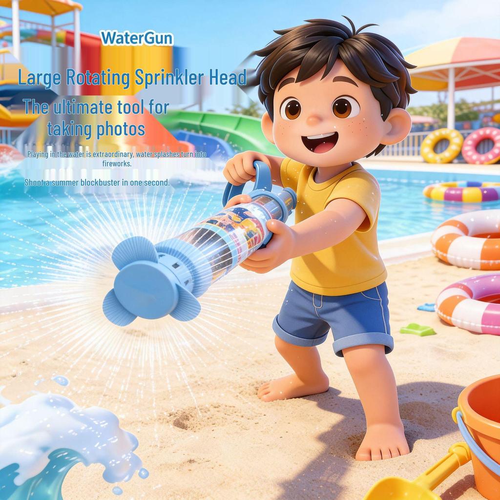 Douyin Bestseller Rotating Fireworks Water Gun - Large Capacity Toy for Kids' Water Play