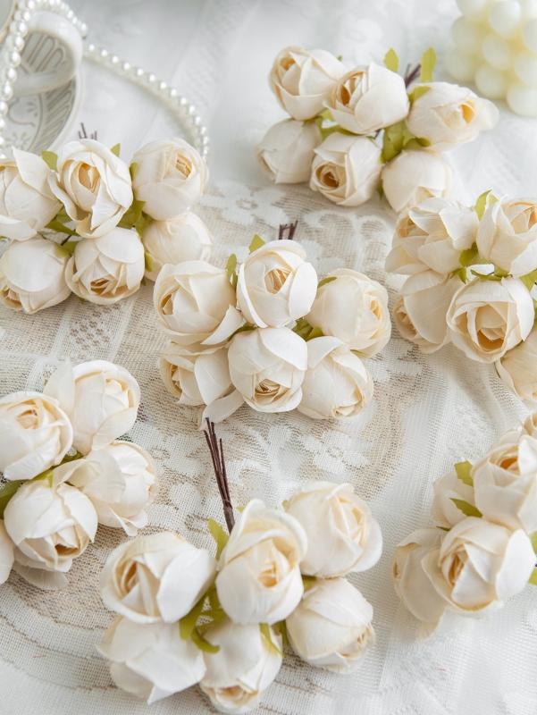 Artificial Flowers Silk Mini Bouquet High Quality Outdoor Garden Wedding Wreath Home Room Table Decora Scrapbook Bridal Diy Gift