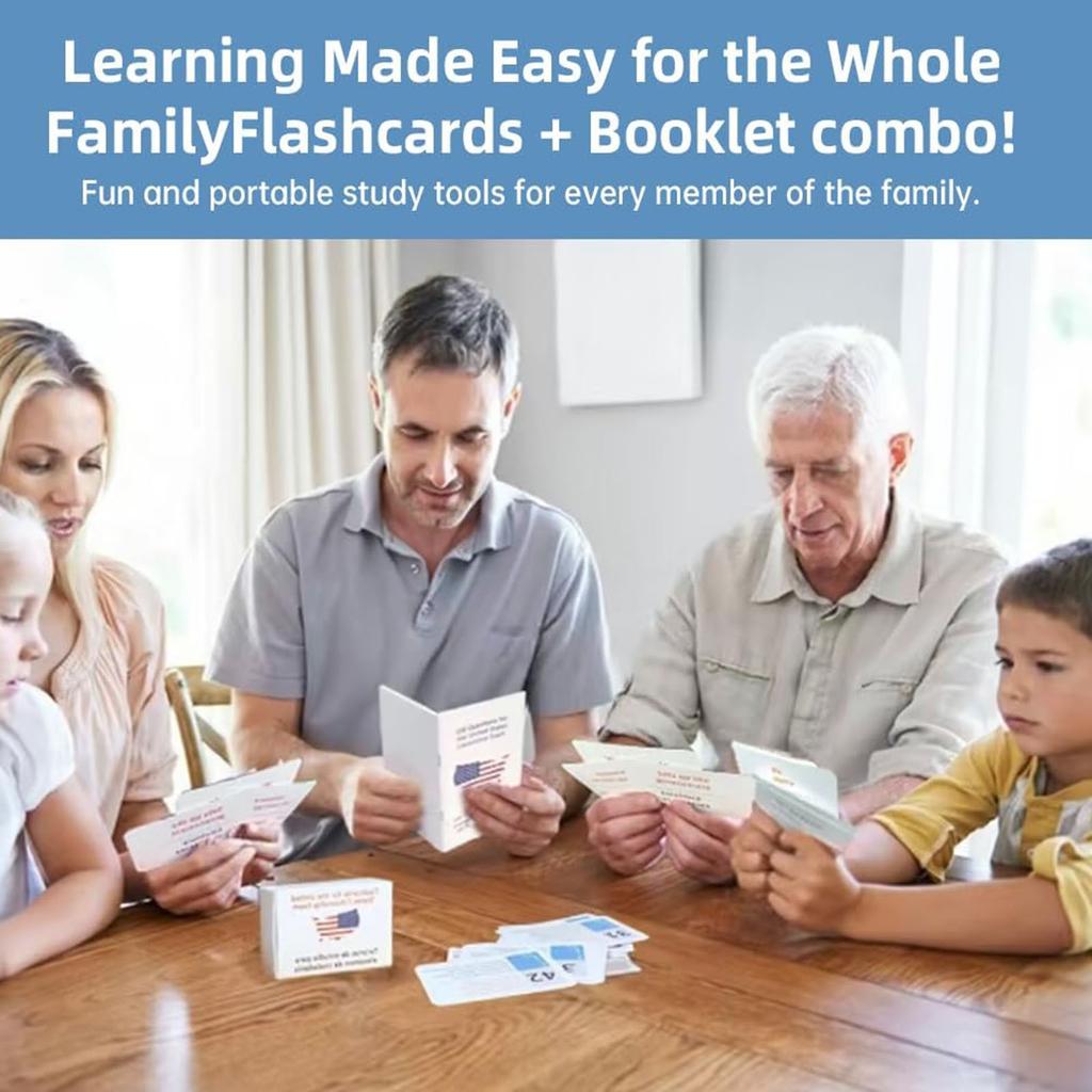 US Citizenship Test Flashcards Bundle With Naturalization Study Guide, 100 US Citizenship Questions And Answers, US Citizenship Flashcards