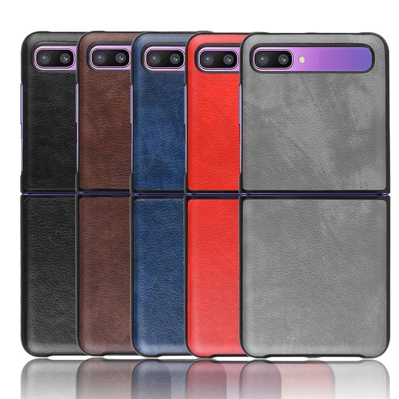 Suitable for Samsung Galaxy Z Flip phone case with lychee leather texture protective cover, Samsung Zflip phone case