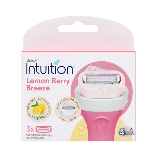 Schick Intuition Razor Blades (3 Pack) (Choose 1 of 4 Flavors: Lemonberry/Natural/Coconut/Mixed)
