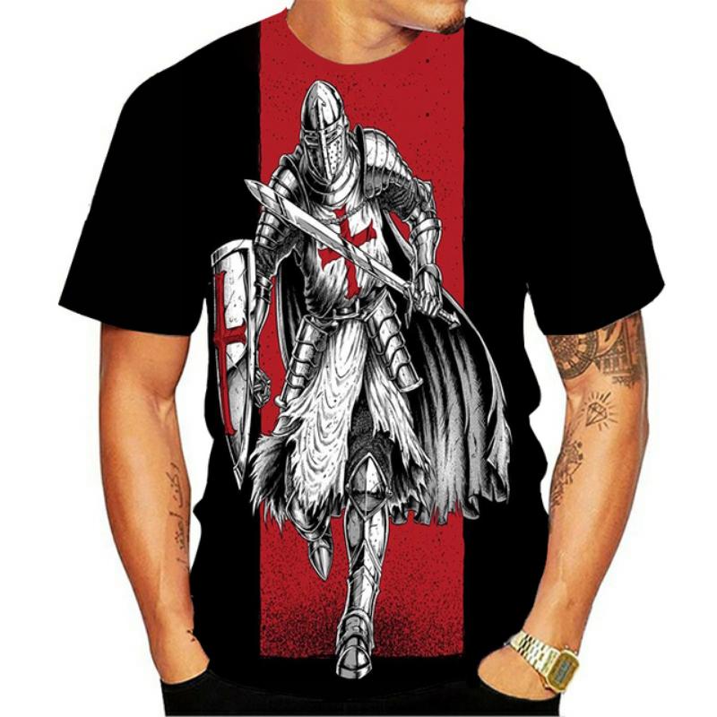 Summer Universe Sports 3D Printing Knight Templar Fashion Casual T-shirt Men's Women's Hip Hop Harajuku Casual Tops