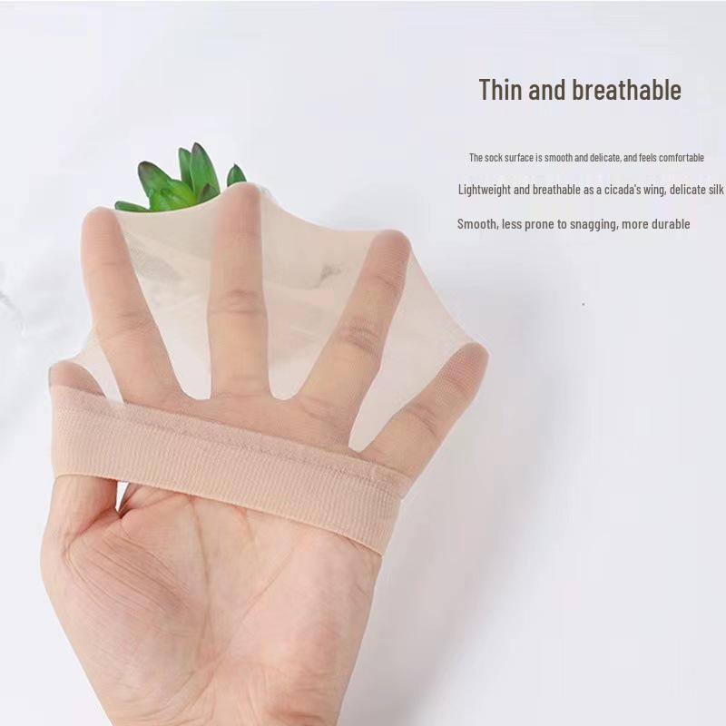 Women's Ultra-Thin Breathable Crystal Short Socks - Anti-Snag, Invisible, Shallow Mouth, Black & Nude