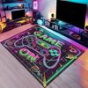 Colorful Game Console Carpet Computer Chair Carpet Gaming Room Crystal Velvet Decorative Carpet Bedroom Living Room Carpet