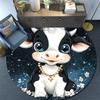 Cute Cow Round Area Rug,Carpet Rug for Living Room Bedroom Sofa Playroom Decor,Non-slip Floor Mat
