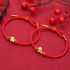 Браслет на запястье Новогодний браслет Браслет из красной веревки в китайском стиле Браслет с бусиной в виде лошади Украшение