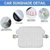 Car Windshield Cover for Side Mirror Cover Magnetic Edges Prevent Snow Ice & Sun