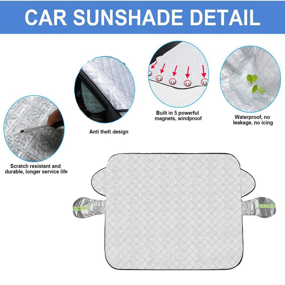 Car Windshield Cover for Side Mirror Cover Magnetic Edges Prevent Snow Ice & Sun