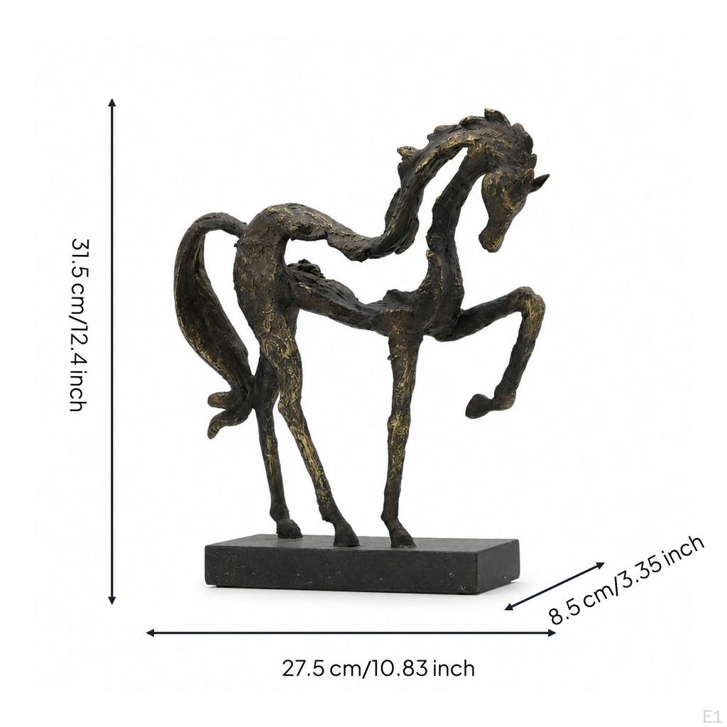 Horse Sculpture with Base Antique Bronze Rearing Statue Handcrafted for Equestrians,