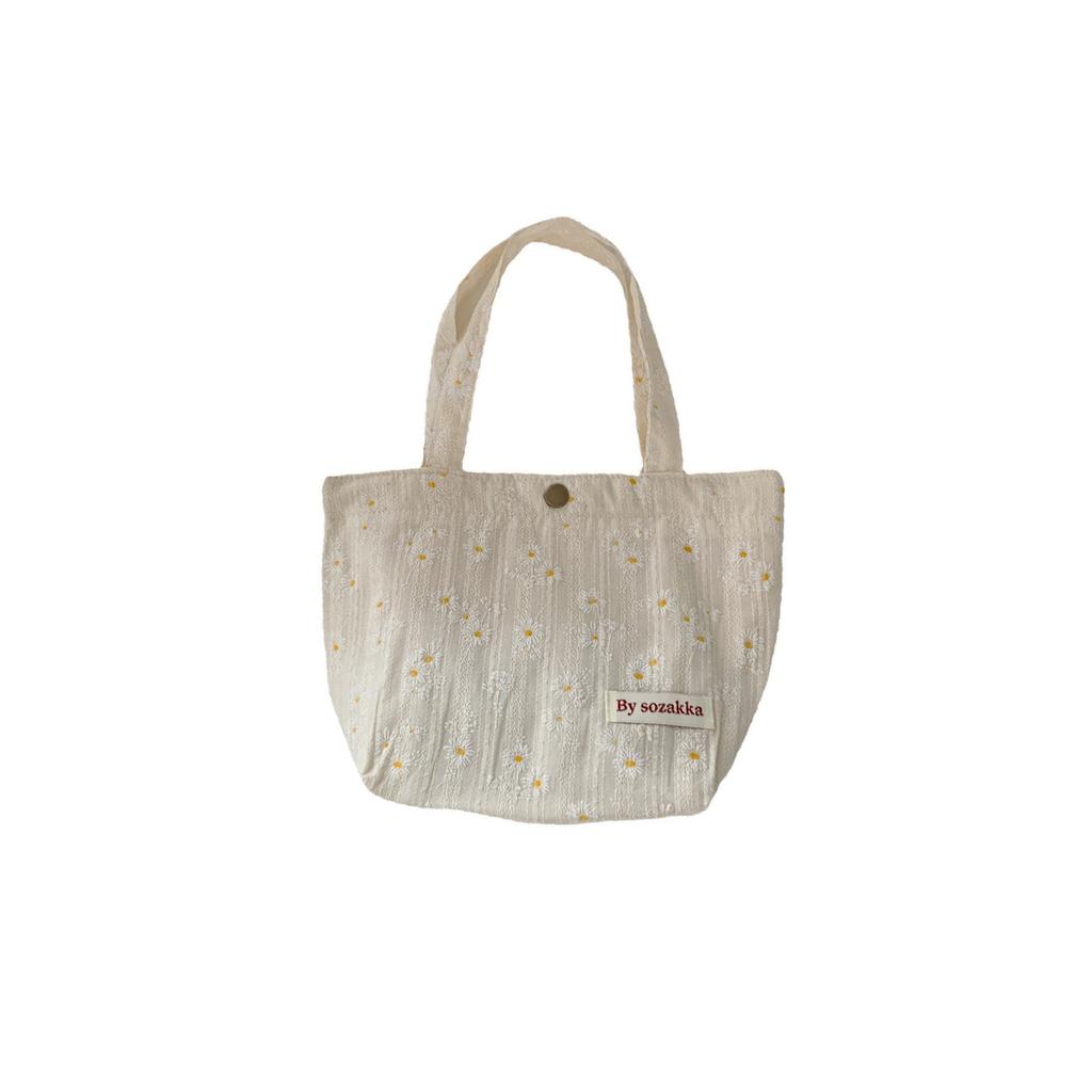 New Literary Small Fresh Portable Bento Bag Casual Women Hand Bag Supply Snack Storage Bag