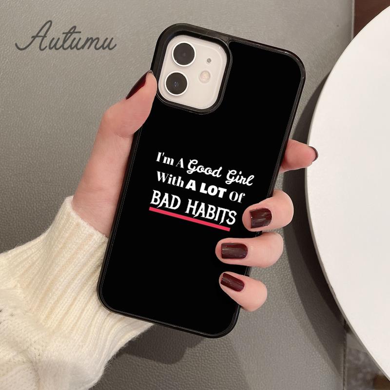 Чехол для телефона Good Girl Bad Habits для iPhone 11 12 13 14 Pro Max mini X XR XS SE 2020 6S 7 8 Plus Samsung Galaxy S21 S22