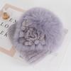 Luxury Warm Real Fox Fur Bomber Hat Female Winter Hand Knitted Real Rex Rabbit Fur Hats Women Outdoor Rex Rabbit Fur Flower Cap