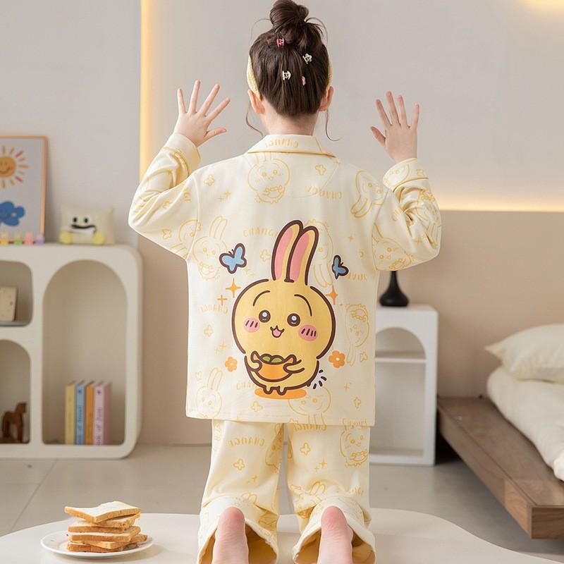 Girls Cotton Pajama Set Long Sleeve Princess Sleepwear Kids 8-14 Years Soft Comfortable Home Outfit
