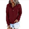 European and N Women's Long-sleeved Loose Casual Hooded Drawstring Pocket Hoodie