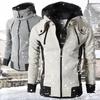 Cardigan Hoodie Men Jackets Autumn Winter Casual Fleece Coats Bomber Jacket High Collar Hooded Coat Male Outwear Slim Fit Hoody