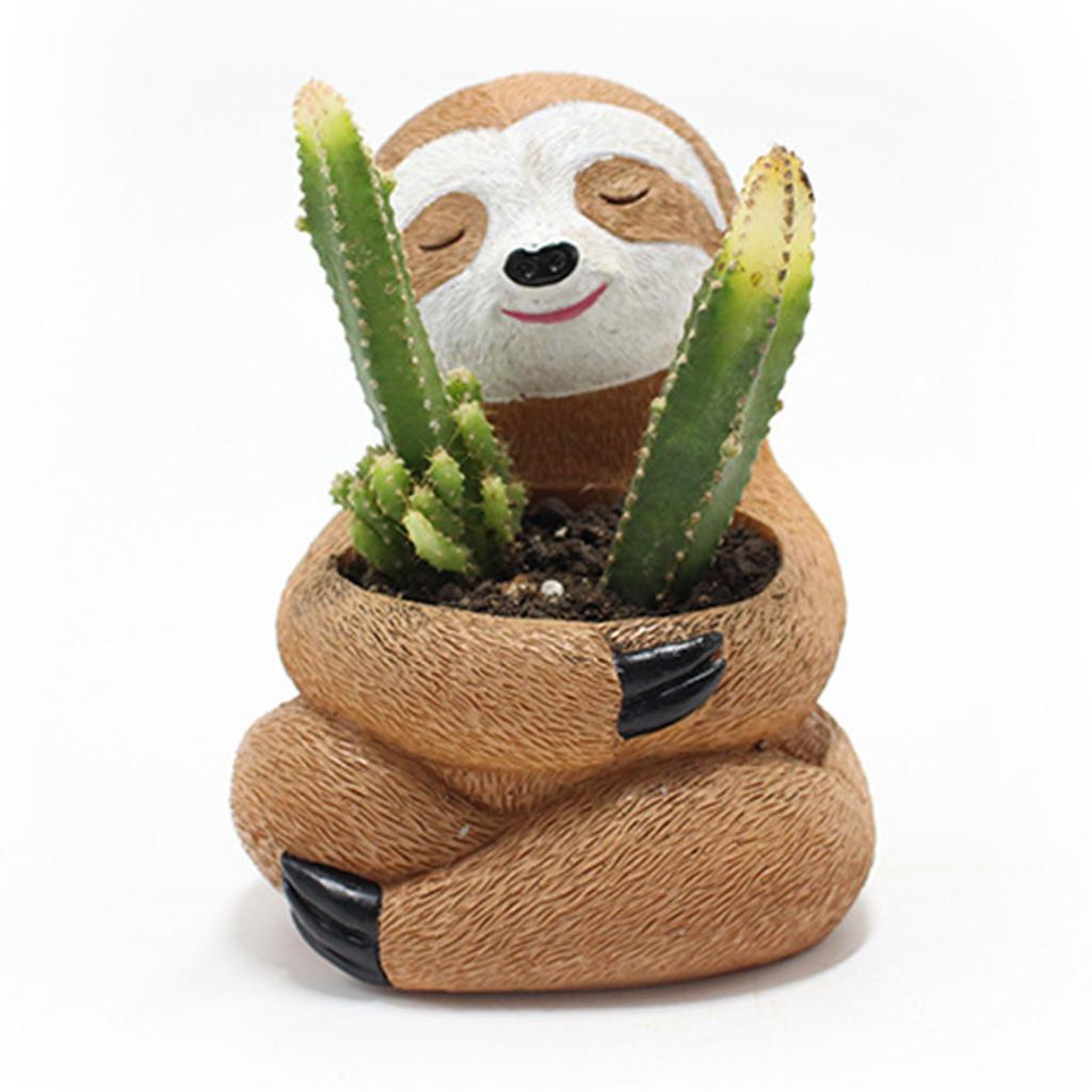 Sloth Flower Pot Ornaments Innovative Resin Succulent Pots Planter Desktop Ornaments