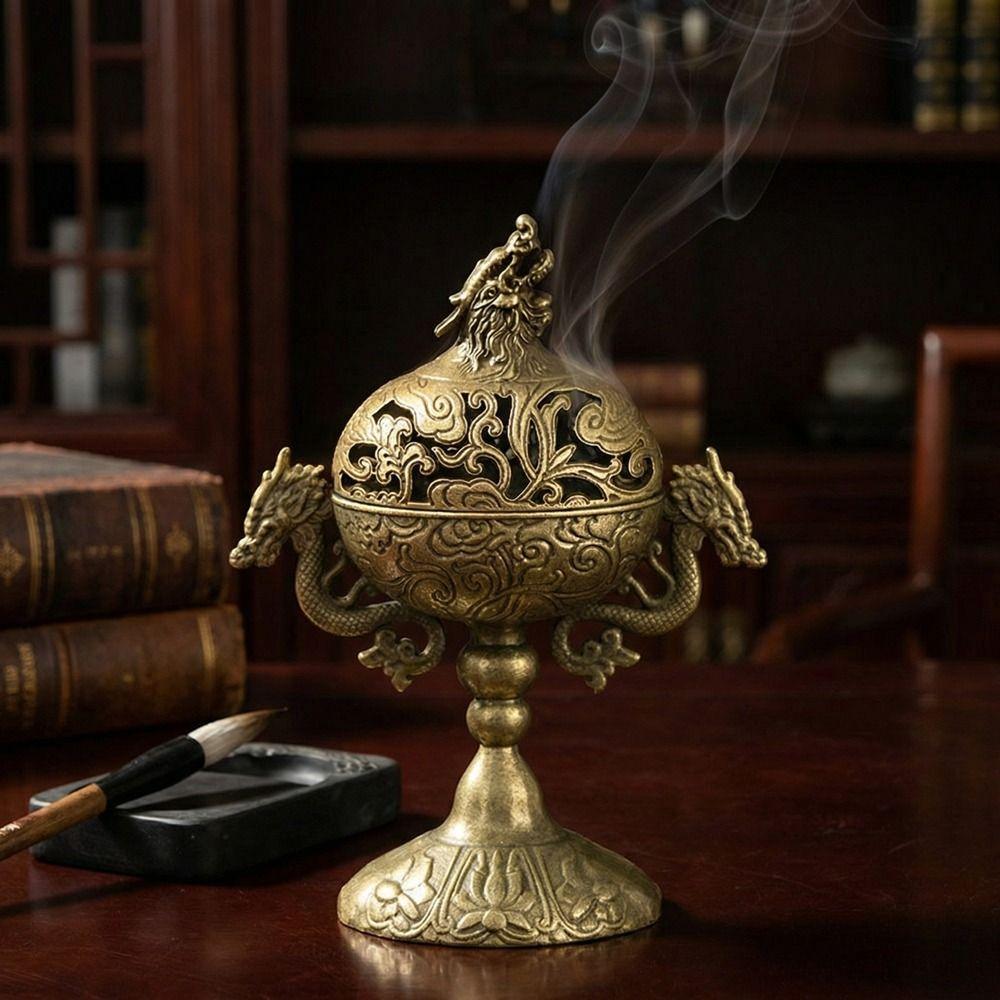 Vintage Metal Incense Holder Handmade Sandalwood Incense Burner Aroma Burner Tea Ceremony