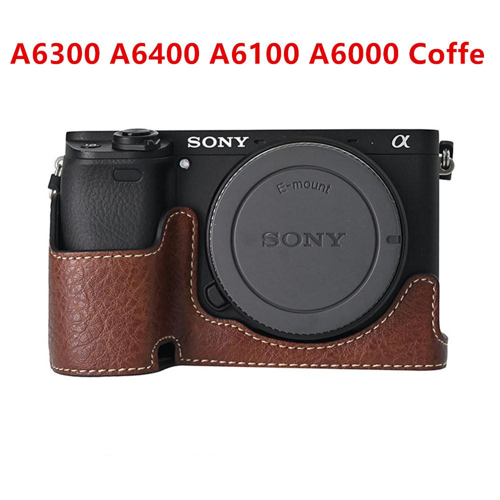 Получехол для камеры для Sony A6700 A6400 A6300 A6100 A6000 ZVE10 ZVE10II ZVE10M2 A7R5 A7CII A7C2 Крышка с открывающимся дном Искусственная кожа