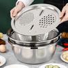Набор чаш дуршлага из нержавеющей стали со сливным поддоном, многофункциональная решетка, рисомойка, сито, чаша