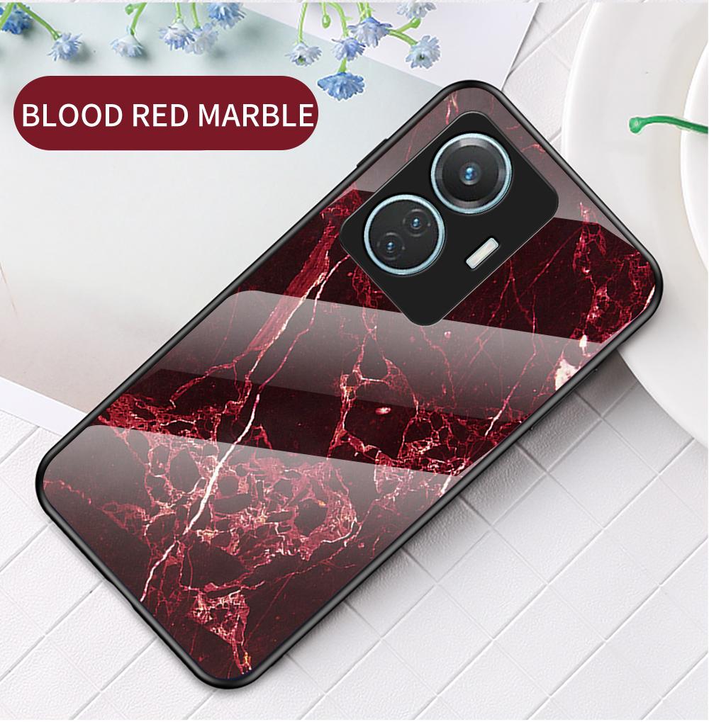 Чехол для Vivo V23e V23 V25 V25e T1 Pro Y75 Y77 Y30 Y02s Y55 Y35 Y22 Y22S 4G 5G, чехол из мраморного закаленного стекла, задняя крышка