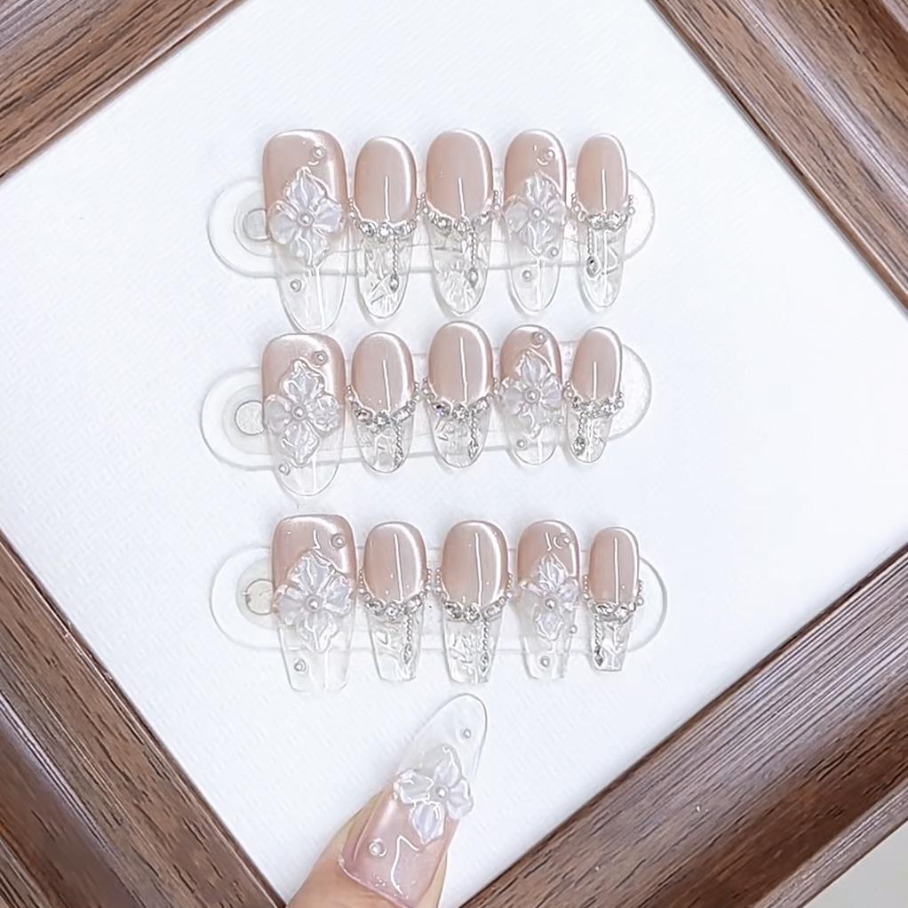 Ручная работа Броненосец Весенне-летний Прохладный Стиль Ледяной Прозрачный Стеклянный Трехмерный Расписанный вручную Наклейка для ногтей "Кошачий глаз"