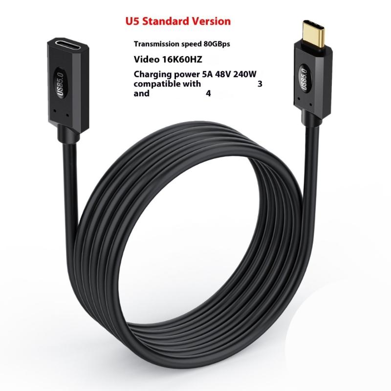 USB-C Кабель Скорость 80 Гбит/с Зарядка 240 Вт Поддержка Двух 8K Мониторов Универсальное Подключение для Ноутбука Монитора Устройств