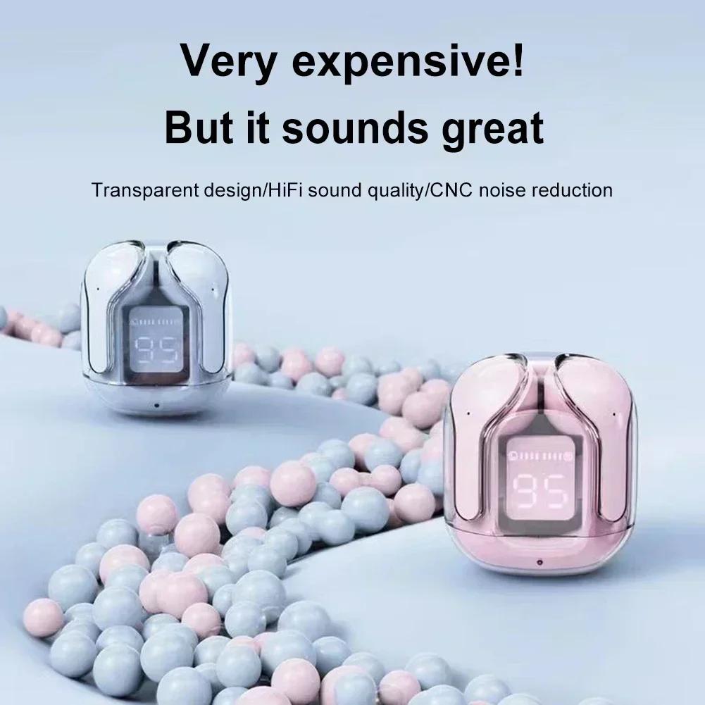 Беспроводные наушники TWS T2 со светодиодной подсветкой и цифровым дисплеем, стереозвук, Bluetooth-наушники 5.3 для iPhone, Xiaomi, Lenovo, наушники