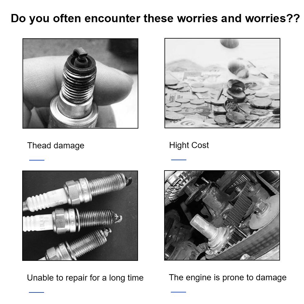 1 комплект Инструмент для восстановления резьбы свечи зажигания M14 x 1.25 Автомобильный цилиндр 14 мм Автоаксессуары Набор для восстановления резьбы свечи зажигания