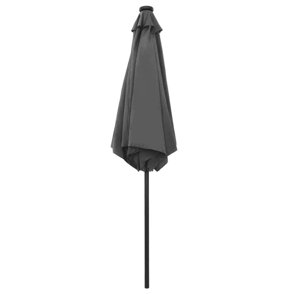 vidaXL Sonnenschirm mit LED-Beleuchtung und Alu-Mast 270 cm Anthrazit