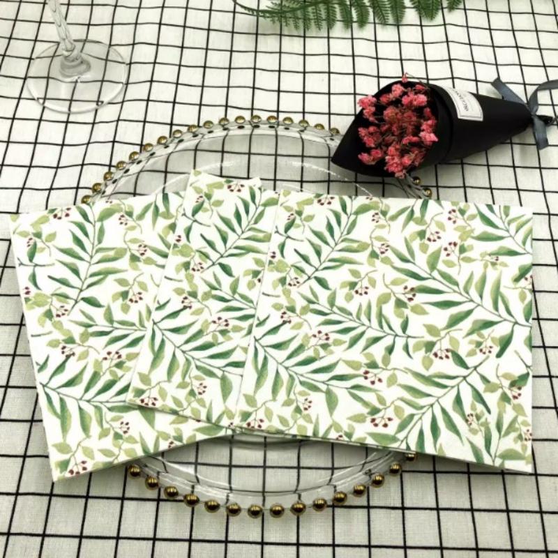 Disposable Party Napkin Double Layer 20 Pieces/Pack Leaf Pattern