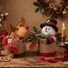 Snowman Shape Christmas Apple Box Red Festive Color Snowman Gift Pouch  Party Favor
