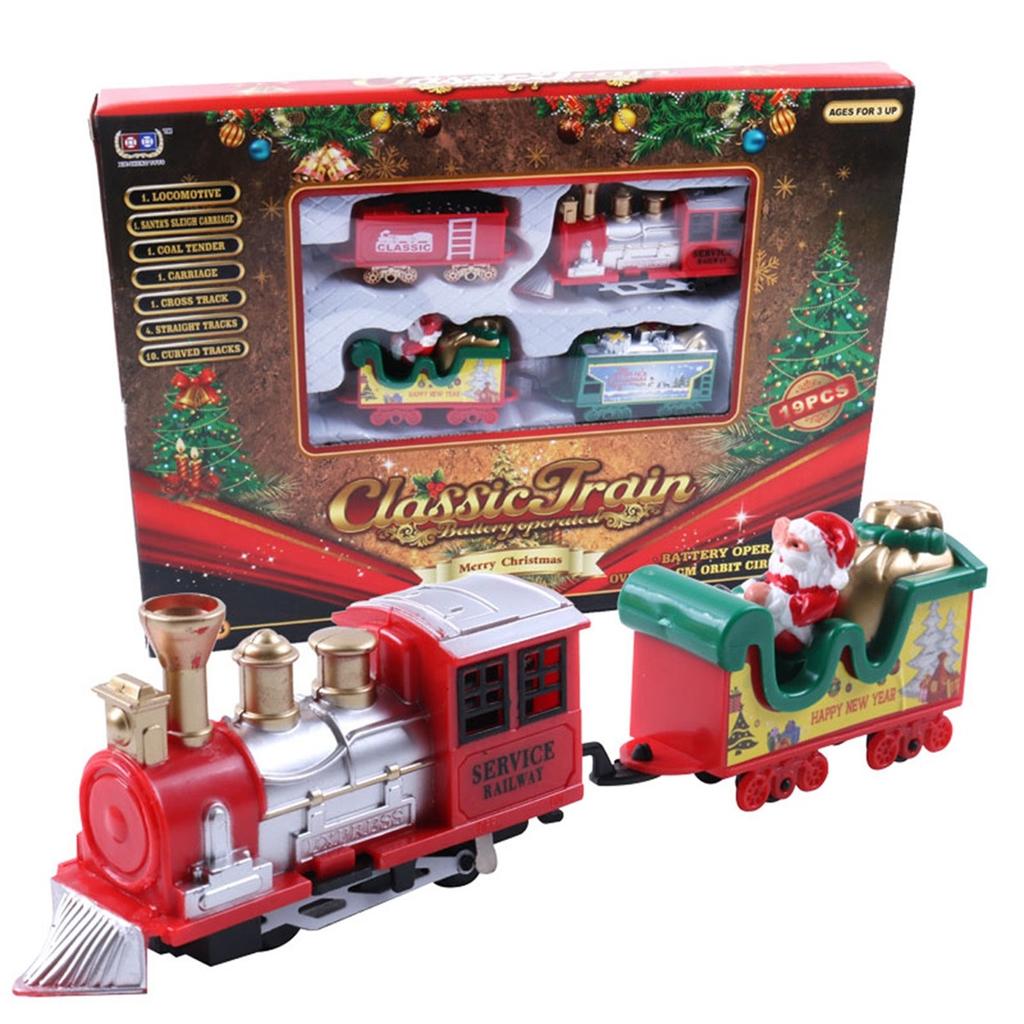 Christmas Realistic Electric Train Set,Easy To -emble & Safe For Kids Gift & Party Home Xmas Tree Decoration