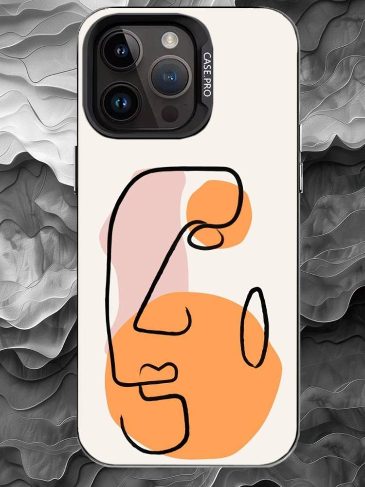 M-Современная минималистичная абстракция Чехол для телефона Для iPhone 17 16 15 14 13 12 11 Pro Max Plus Серебристый Матовый Черный Чехол